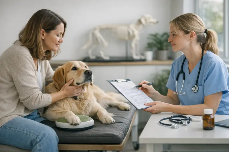 Tierärztliche Verordnung für Hundeversicherung Tierärztliche Untersuchung eines Hundes zur Klärung von Behandlungskosten.