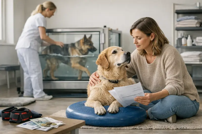 Hundephysiotherapie Kosten Hundephysiotherapie-Sitzung mit einem Hund und einem Therapeuten