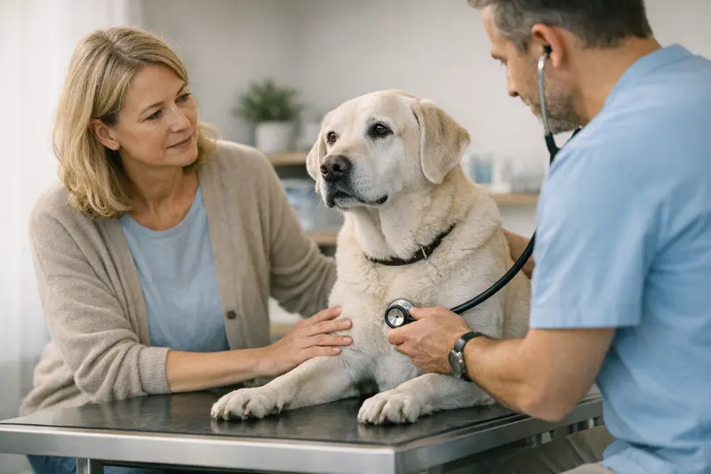 Hund beim Tierarzt-Check-up für regelmäßige Gesundheitsvorsorge