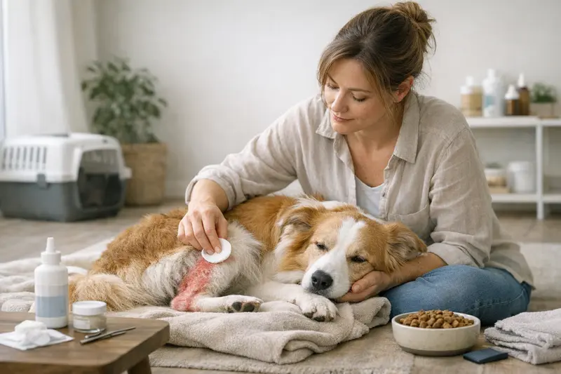 Hundepflege zur Allergieprävention Hund mit gesunder Haut nach konsequenter Pflege zur Allergieprävention.
