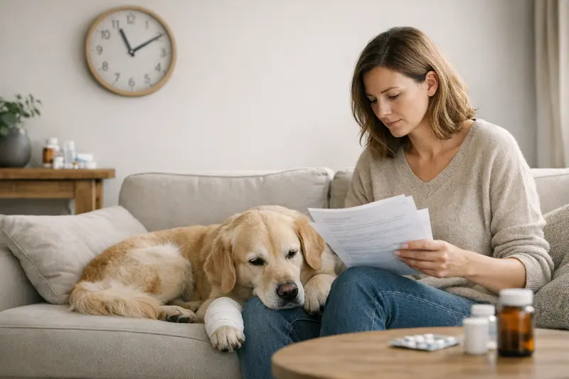 Hund beim Tierarzt zur Überprüfung von Vorerkrankungen Ein Hund beim Tierarzt zur Untersuchung möglicher Vorerkrankungen.