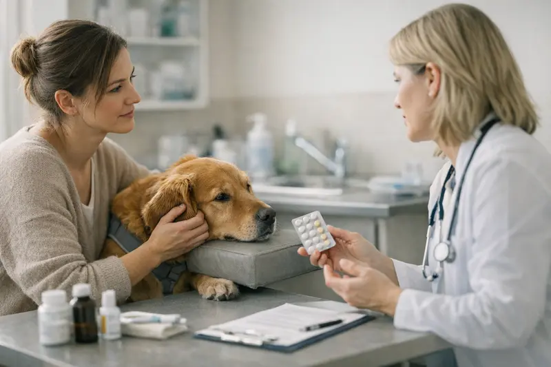 Hundekrankenversicherung und Allergien Hund beim Tierarzt zur Behandlung von Allergien