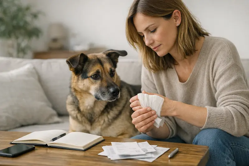 Hundebiss Meldung an die Versicherung Hundebiss Verletzung mit Dokumentationsunterlagen für die Versicherung