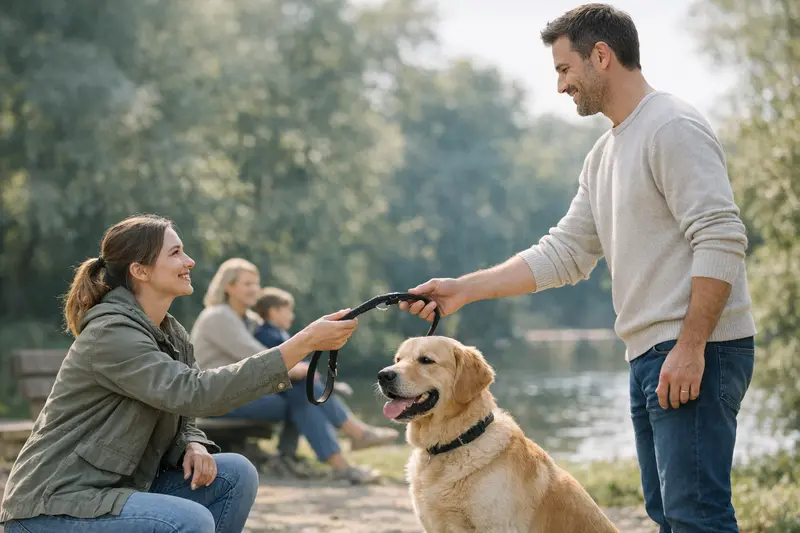 Hundehaftpflicht und Fremdhüter Ein verantwortungsbewusster Hundebesitzer lässt seinen Hund von einem Freund ausführen, was Fragen zur Hundehaftpflicht aufwirft.