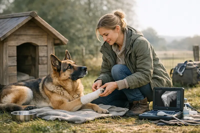 Hundefoto in der Natur, das die Bedeutung der Gesundheitsvorsorge für Outdoor-Hunde verdeutlicht.
