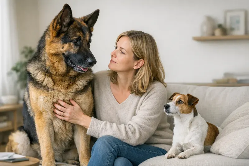Tierarztbesuch großer Hunde Großer Hund beim Tierarzt, der einer Untersuchung unterzogen wird.