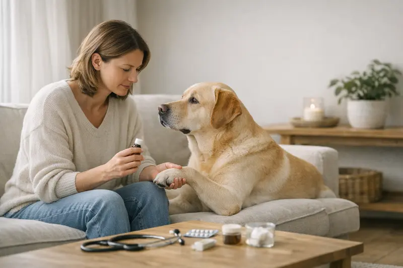 Hundevorsorge beim Tierarzt Ein Hund beim Tierarzt zur Vorsorgeuntersuchung
