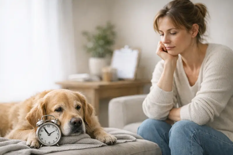 Hundewelpe beim Tierarzt Ein Hundewelpe beim Tierarzt, der untersucht wird, was die Wichtigkeit von Wartezeiten bei der Hundekrankenversicherung verdeutlicht.