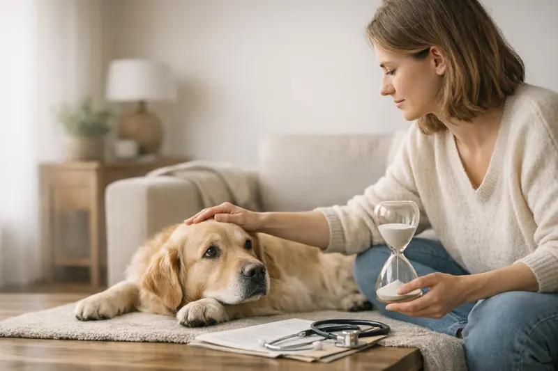 Wartezeiten bei Tierkrankenversicherungen Hund mit einem Tierarzt bei der Untersuchung, um die Wichtigkeit von Wartezeiten bei Tierkrankenversicherungen zu verdeutlichen.