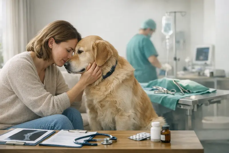 Vergleich von Hundekrankenversicherung und OP-Versicherung mit Fokus auf tierärztliche Kosten und Leistungen.