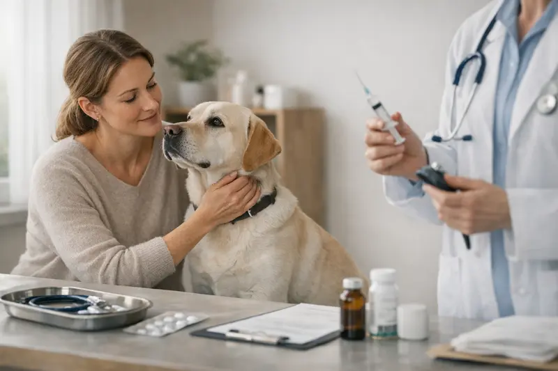 Vorsorgeuntersuchungen bei Hunden Hunde beim Tierarzt zur Vorsorgeuntersuchung, Impfungen und Gesundheitschecks