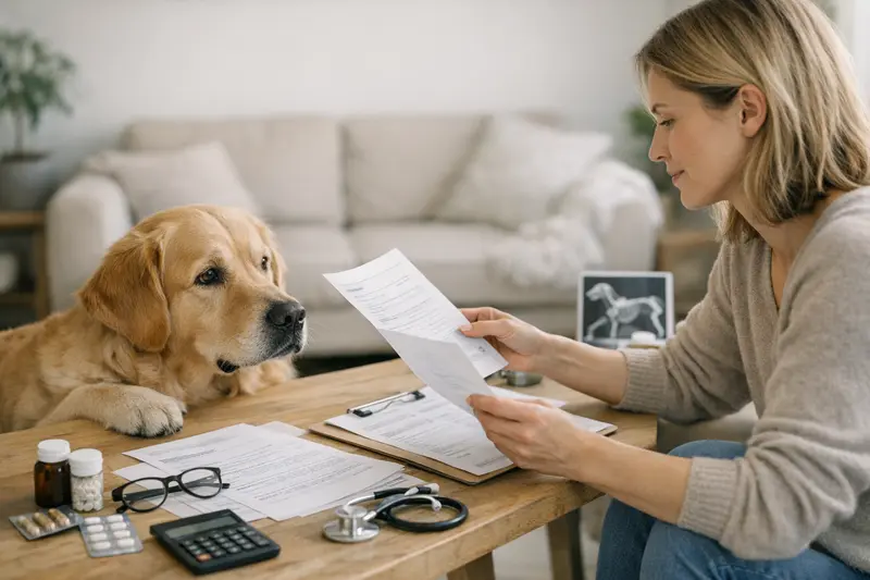 Tarifvergleich Hundekrankenversicherung Eine Grafik, die die wichtigsten Punkte beim Tarifvergleich von Hundekrankenversicherungen zeigt.