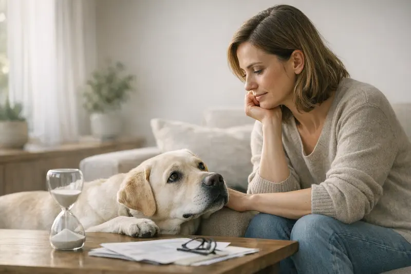 Tierarztbesuch mit Hund zur Klärung von Wartezeiten bei der Versicherung