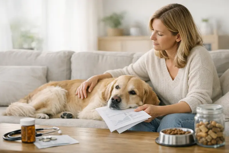 Vorsorge beim Tierarzt Ein glücklicher Hund beim Tierarzt zur Gesundheitsvorsorge.