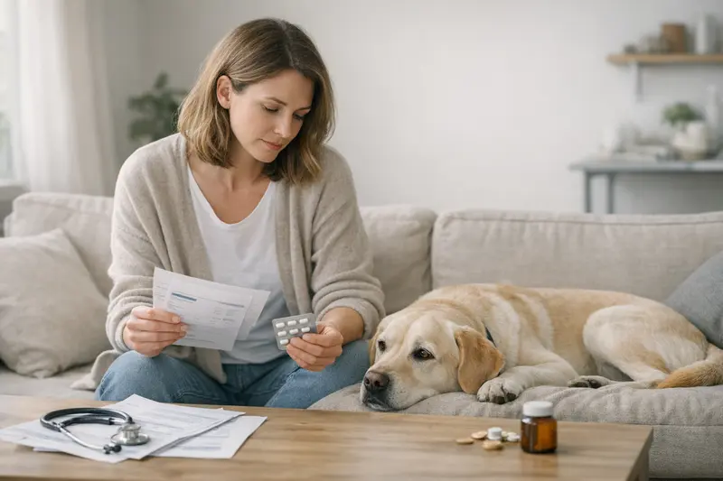 Ein Hund, der beim Tierarzt untersucht wird, symbolisiert die Bedeutung von OP-Versicherungen.