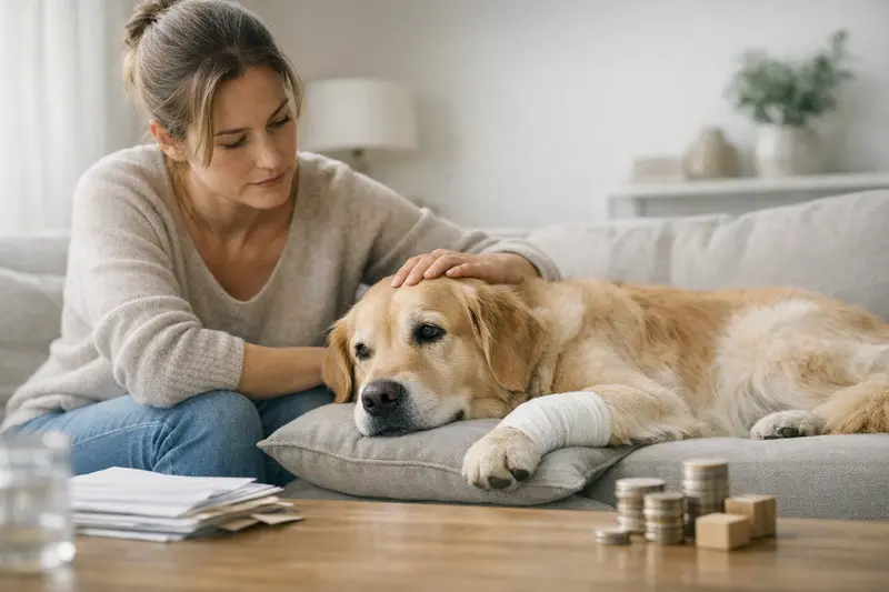 Hundekrankenversicherung Jahreslimits Ein Hund, der beim Tierarzt behandelt wird, symbolisiert die Wichtigkeit von Jahreslimits in der Hundekrankenversicherung.