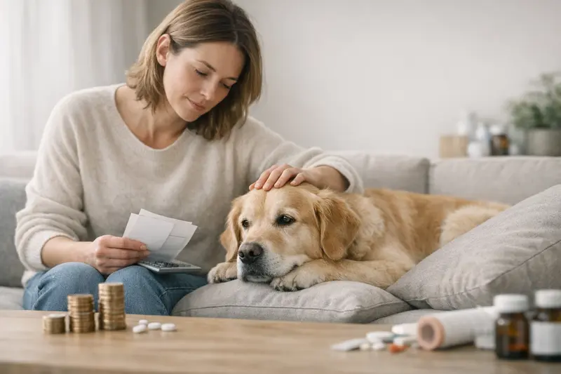 Jahreslimits in der Hundekrankenversicherung Ein Hund beim Tierarzt zur Behandlung, symbolisiert die Bedeutung von Jahreslimits in der Hundekrankenversicherung.