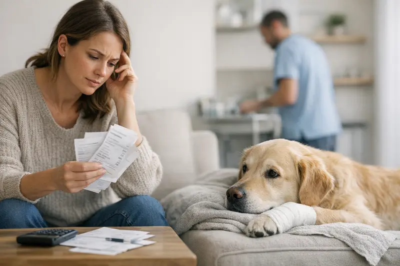Selbstbeteiligung Hundekrankenversicherung Hundehalterin informiert sich über Selbstbeteiligung in der Hundekrankenversicherung