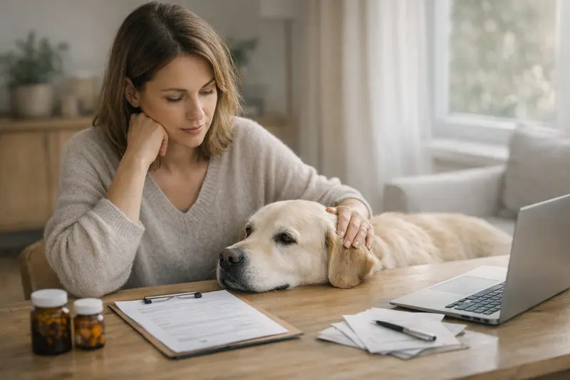 Hunderassen in der Tierarztpraxis Hundefotoshoot mit einem gesunden Hund in einer Tierarztpraxis, symbolisiert den Einfluss von Vorerkrankungen auf die Tierkrankenversicherung.