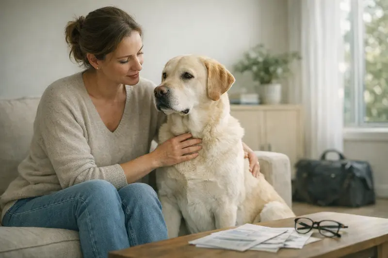 Vorsorgeuntersuchung für Hunde Gesunder Hund bei einem Tierarzt zur Vorsorgeuntersuchung.