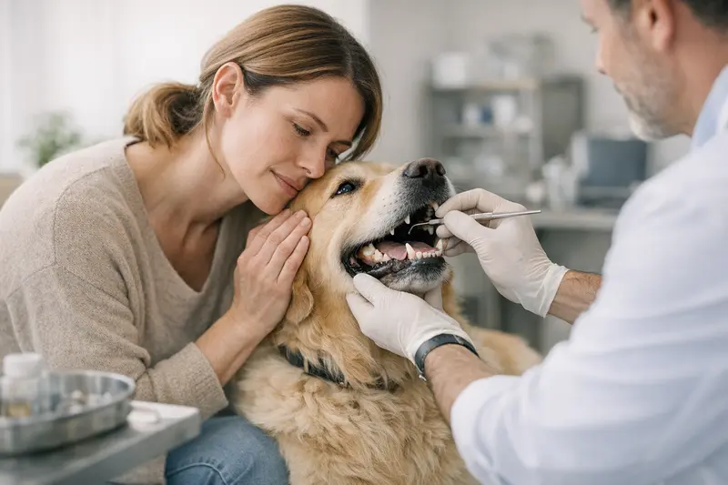 Zahnbehandlung Hund Hund beim Tierarzt für eine Zahnbehandlung