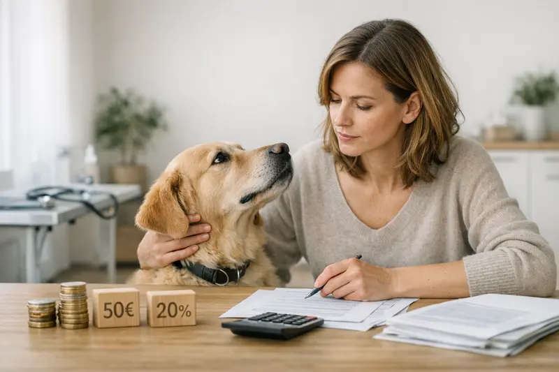 Selbstbeteiligung in der Hundekrankenversicherung Ein Hundebesitzer, der sich über Selbstbeteiligung in der Hundekrankenversicherung informiert.