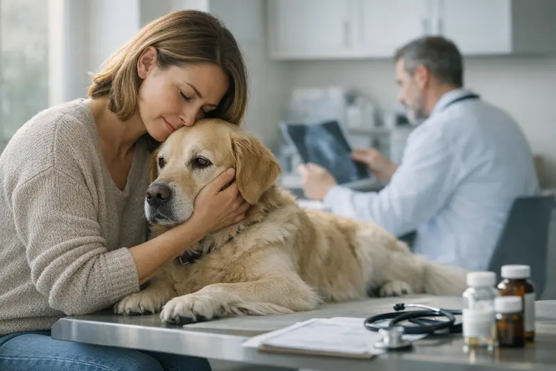 Hund beim Tierarzt Hund beim Tierarzt für eine Gesundheitsuntersuchung.