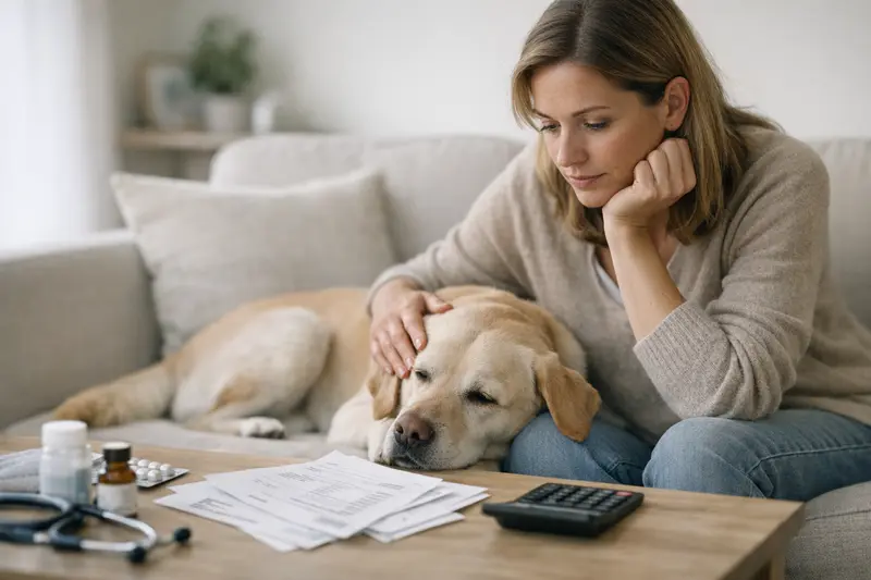 Hund beim Tierarzt zur Gesundheitsprüfung Ein Hund beim Tierarzt zur Untersuchung, was die Bedeutung einer Hundekrankenversicherung verdeutlicht.