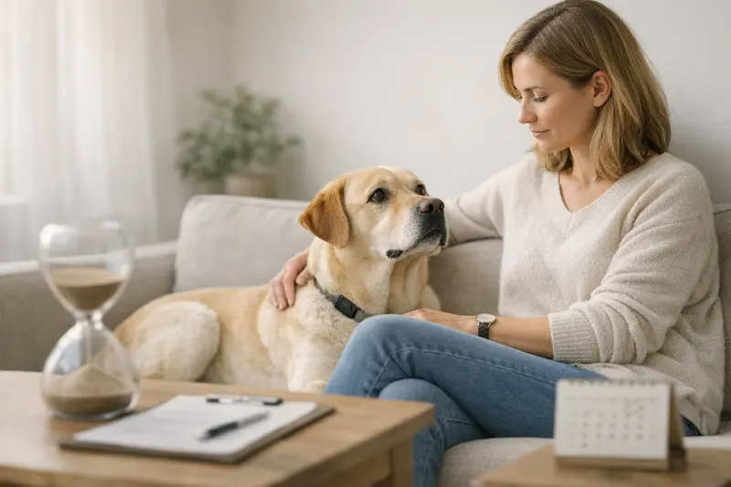 Wartezeiten in der Hundekrankenversicherung Ein Hund beim Tierarzt, während die Wartezeit für die Versicherung besprochen wird