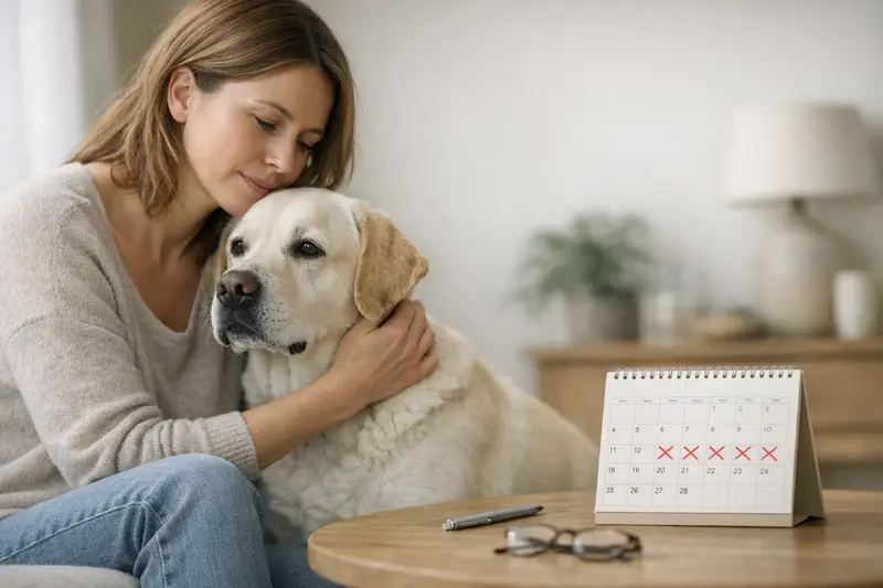 Wartezeiten bei Hundekrankenversicherungen Hund bei einem Tierarzt, der die Wartezeiten und ihre Bedeutung erklärt.