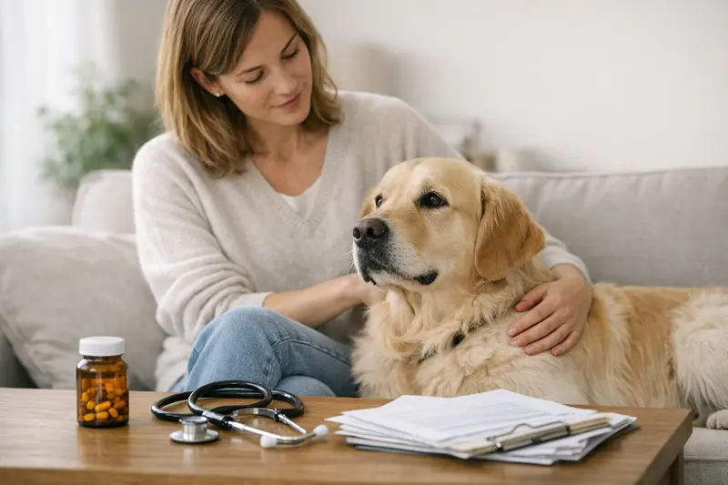 Ein Hund wird beim Tierarzt untersucht, um mögliche Krankheiten frühzeitig zu erkennen.