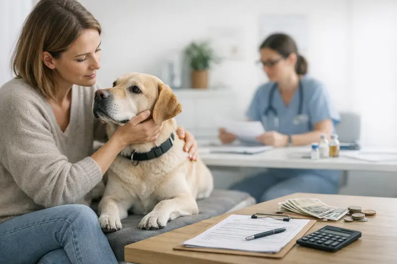 Ein Hund auf dem Weg zum Tierarzt, um Impfungen und Vorsorgeleistungen zu besprechen.