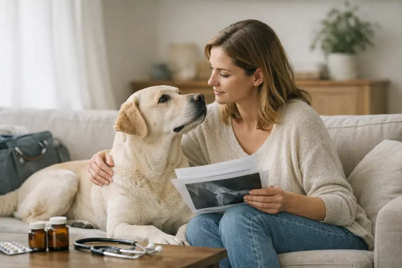 Hund beim Tierarzt Ein Hund beim Tierarzt, der eine Untersuchung erhält und die Bedeutung einer Hundekrankenversicherung verdeutlicht.