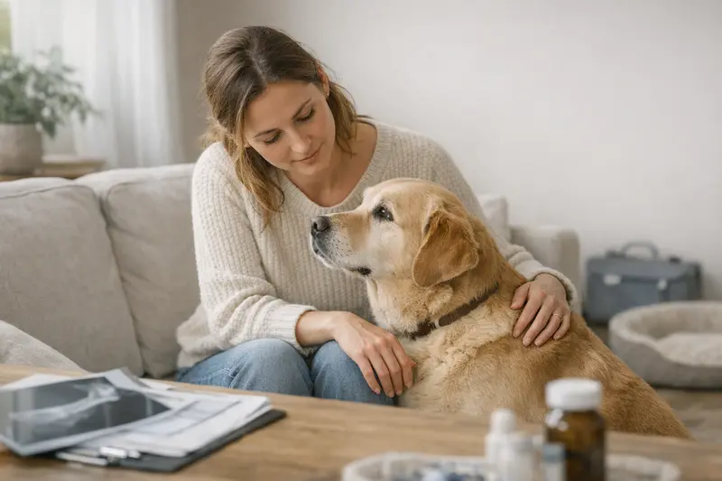 Frühzeitige Absicherung für Hunde Glücklicher Hund bei einem Tierarztbesuch zur Gesundheitsvorsorge.