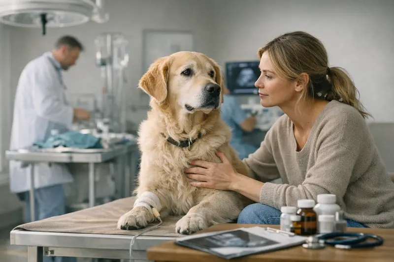 Illustration des Vergleichs zwischen OP-Schutz und Hundekrankenversicherung für Hundehalter