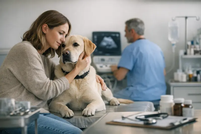 Visualisierung der Unterschiede zwischen OP-Versicherung und Hundekrankenversicherung für Hundebesitzer.