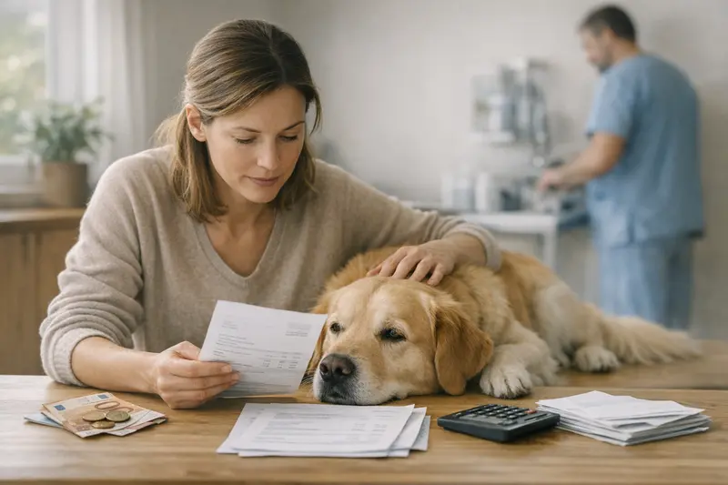 Rolle der Selbstbeteiligung in der Hundekrankenversicherung Ein Hund beim Tierarzt, der die Unterstützung einer Hundekrankenversicherung zeigt.