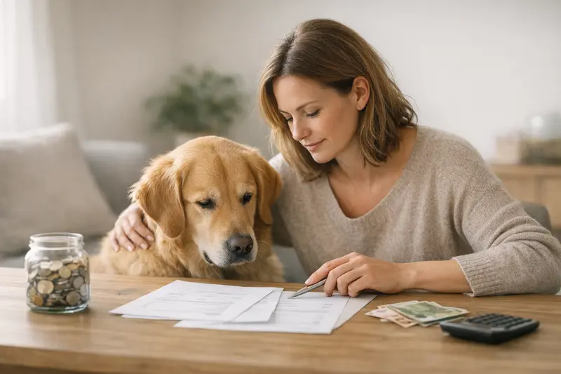 Hundekrankenversicherung Selbstbeteiligung Beratung Eine Hundebesitzerin berät sich mit ihrem Tierarzt über die Selbstbeteiligung bei der Hundekrankenversicherung.