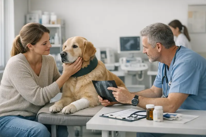 Illustration zeigt den Unterschied zwischen OP-Schutz und Hundekrankenversicherung für Hundehalter.