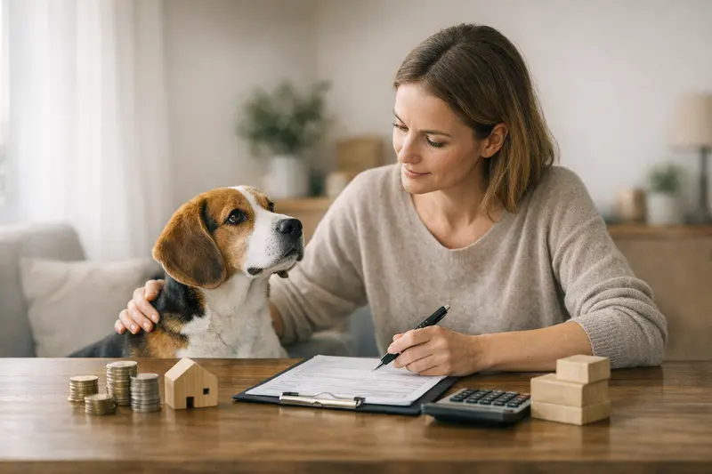 Selbstbeteiligung und Limits in der Tierkrankenversicherung Hund beim Tierarzt, der die Selbstbeteiligung und Limits in der Krankenversicherung erläutert.