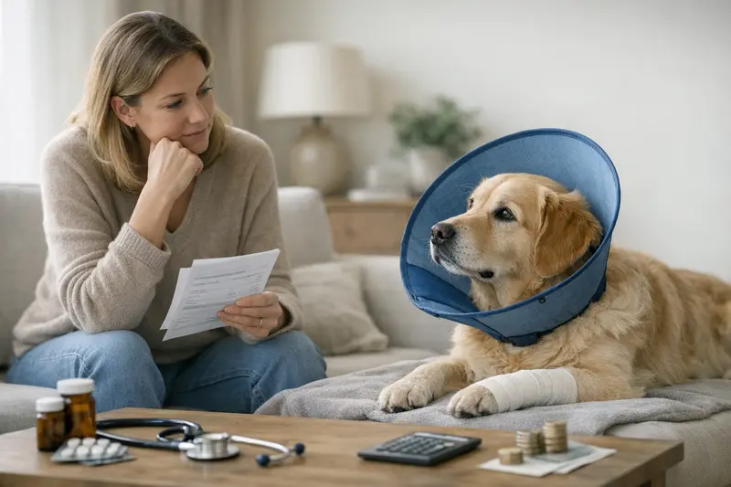 Ein Hund wird von einem Tierarzt für eine Operation untersucht.