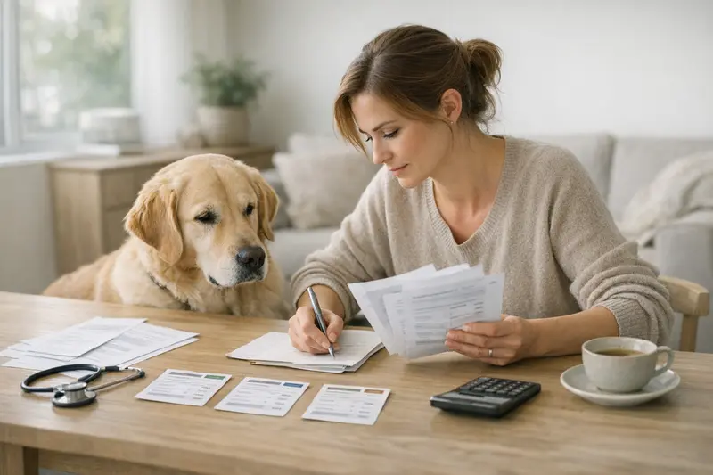 Tarifvergleich Hundegesundheit Hundehalter vergleicht Versicherungsangebote zur Gesundheit seines Hundes.