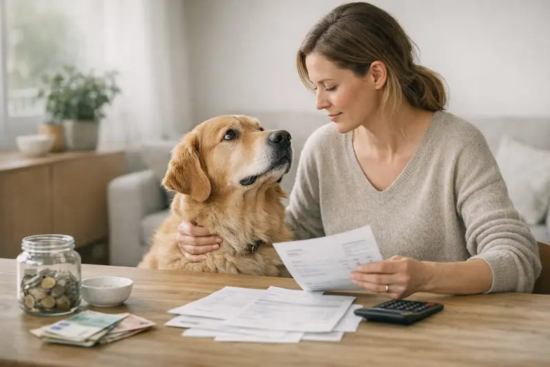 Selbstbeteiligung bei Hundeversicherungen Ein Hund bei einem Tierarzt, der die Selbstbeteiligung der Krankenversicherung erklärt