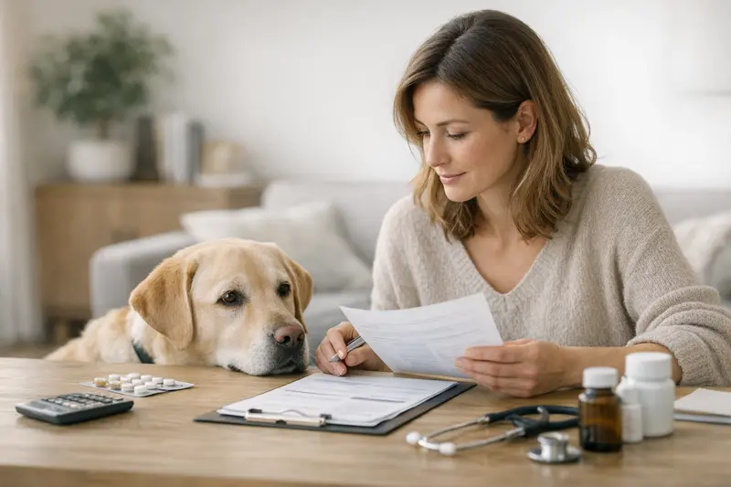 Grafik zeigt wichtige Tarifdetails beim Abschluss einer Tierkrankenversicherung für Hunde.