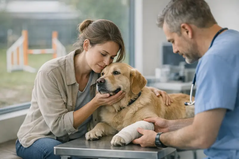 Hundetraining und Tierarztkosten Hund trainiert in der Hundeschule und könnte sich verletzen.