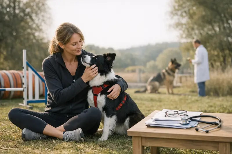 Hund beim Training für Versicherungsschutz Ein Hund beim Training, der gesund und aktiv ist, was genaue Tarifbedingungen für eine Hundeverversicherung erfordert.
