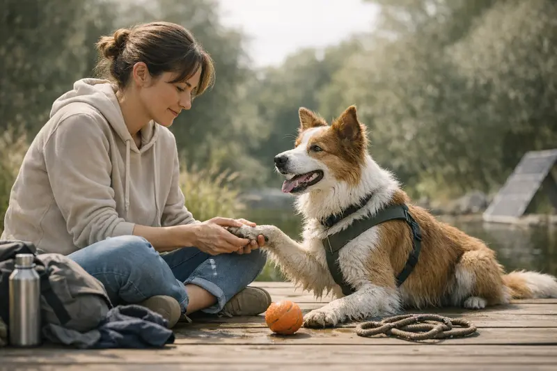 Hundeversicherung Selbstbeteiligung aktiv Ein aktiver Hund spielt im Park, symbolisiert die Bedeutung einer Hundeversicherung mit Selbstbeteiligung.
