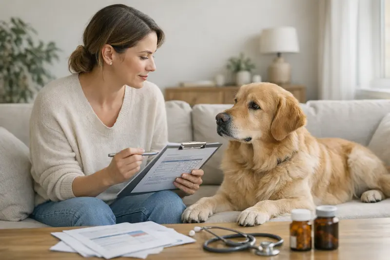Veranschaulichung der wichtigsten Kriterien zum Tarifvergleich einer Hundekrankenversicherung.