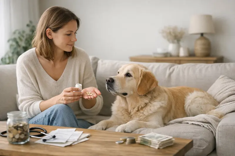 Hund und Katze in einer gesundheitsbewussten Umgebung, die den Nutzen von Vorsorgeleistungen verdeutlicht.