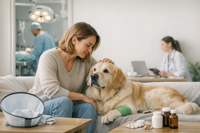 Vergleich zwischen OP-Versicherung und Krankenversicherung für Hunde.